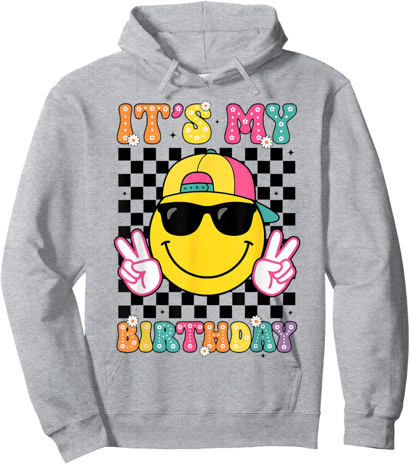 Groovy It's My Birthday Girls Women Teens Kid Bday Flower T-Shirt Hoodie - Hoodie | Ash