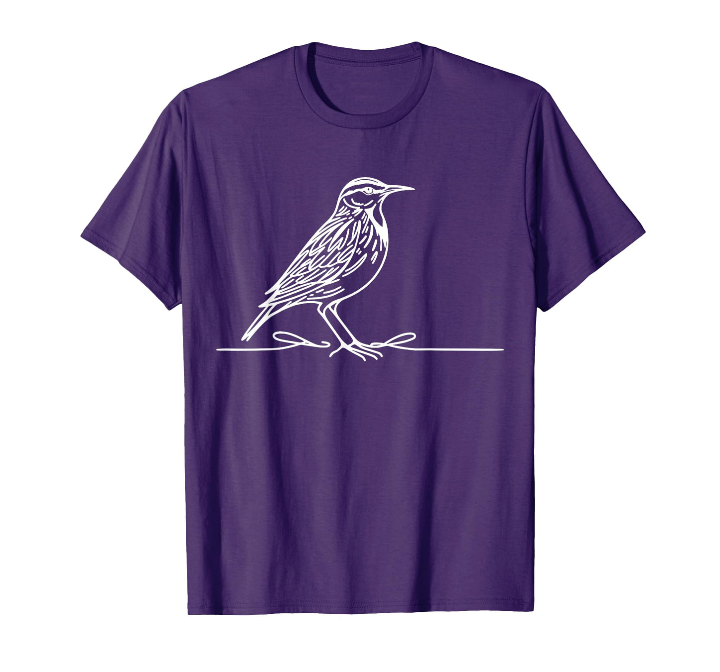 Line Art Bird & Ornithologist Eastern Meadowlark T-Shirt