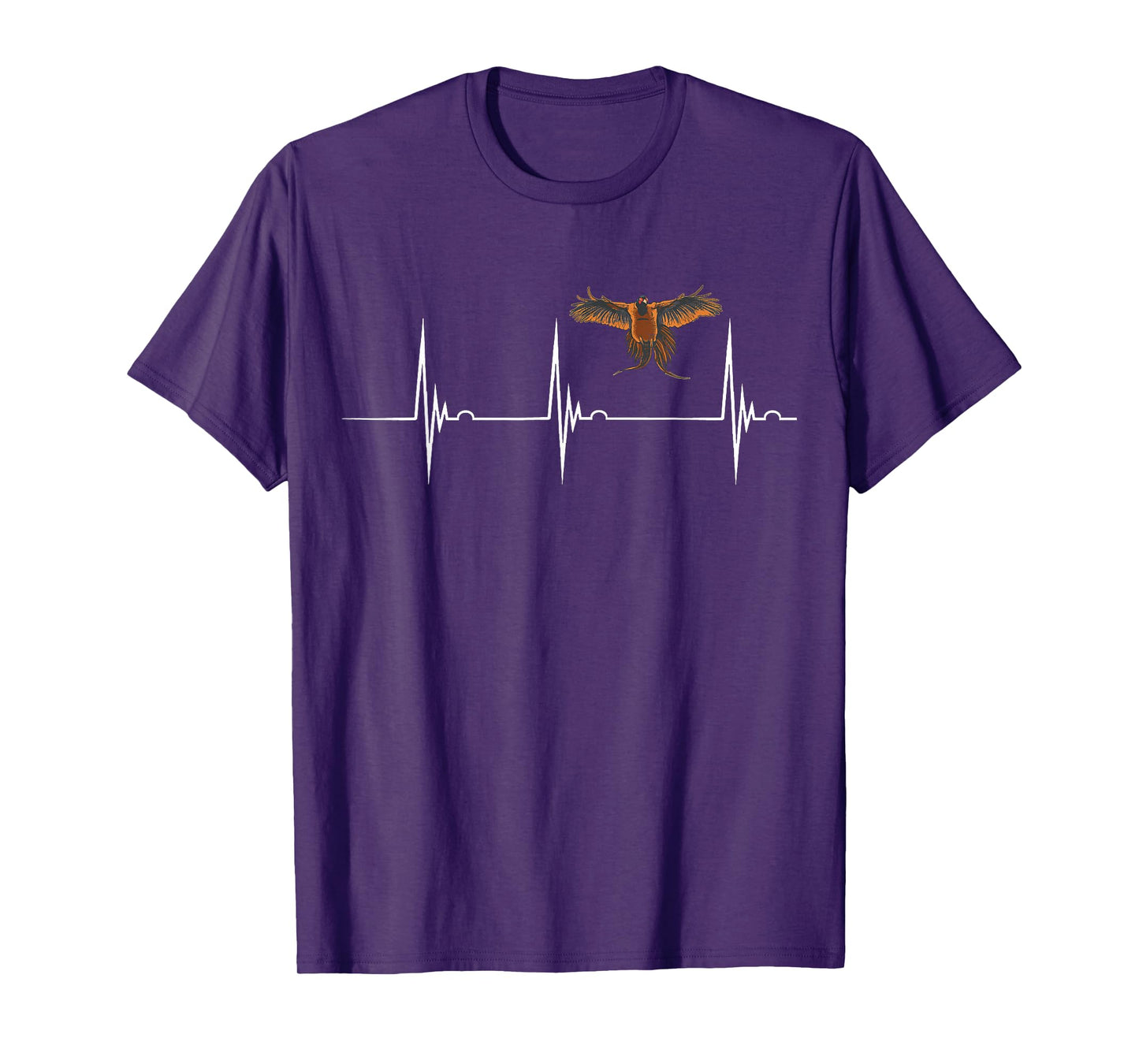 Pheasant Hunting Heartbeat EKG Pulse Pheasant Bird Hunter T-Shirt