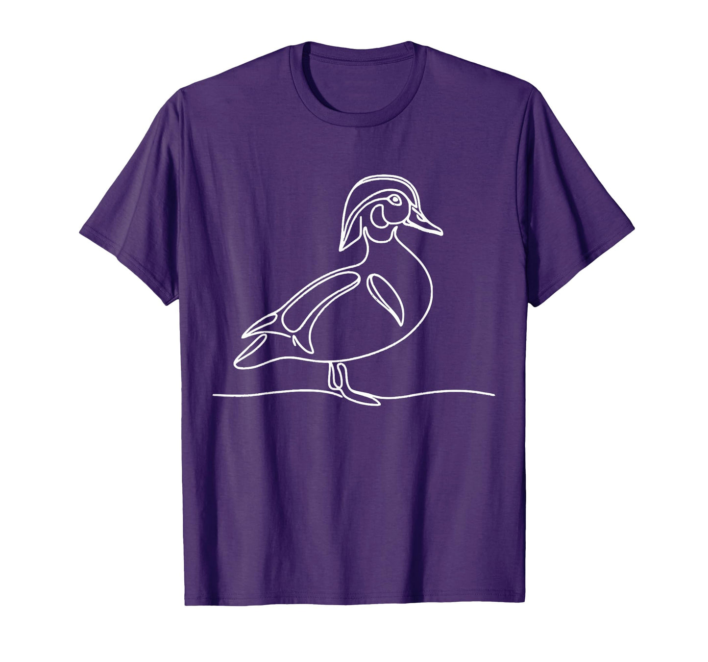 Line Art Bird & Ornithologist Wood Duck T-Shirt