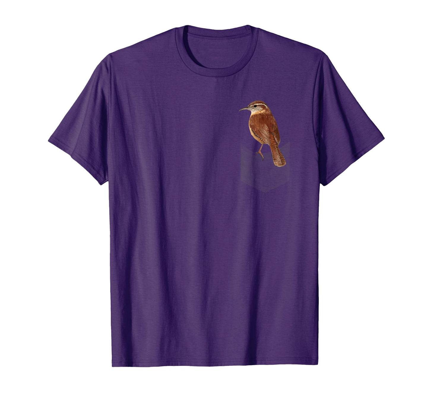 Carolina wren bird on fake pocket on chest T-Shirt