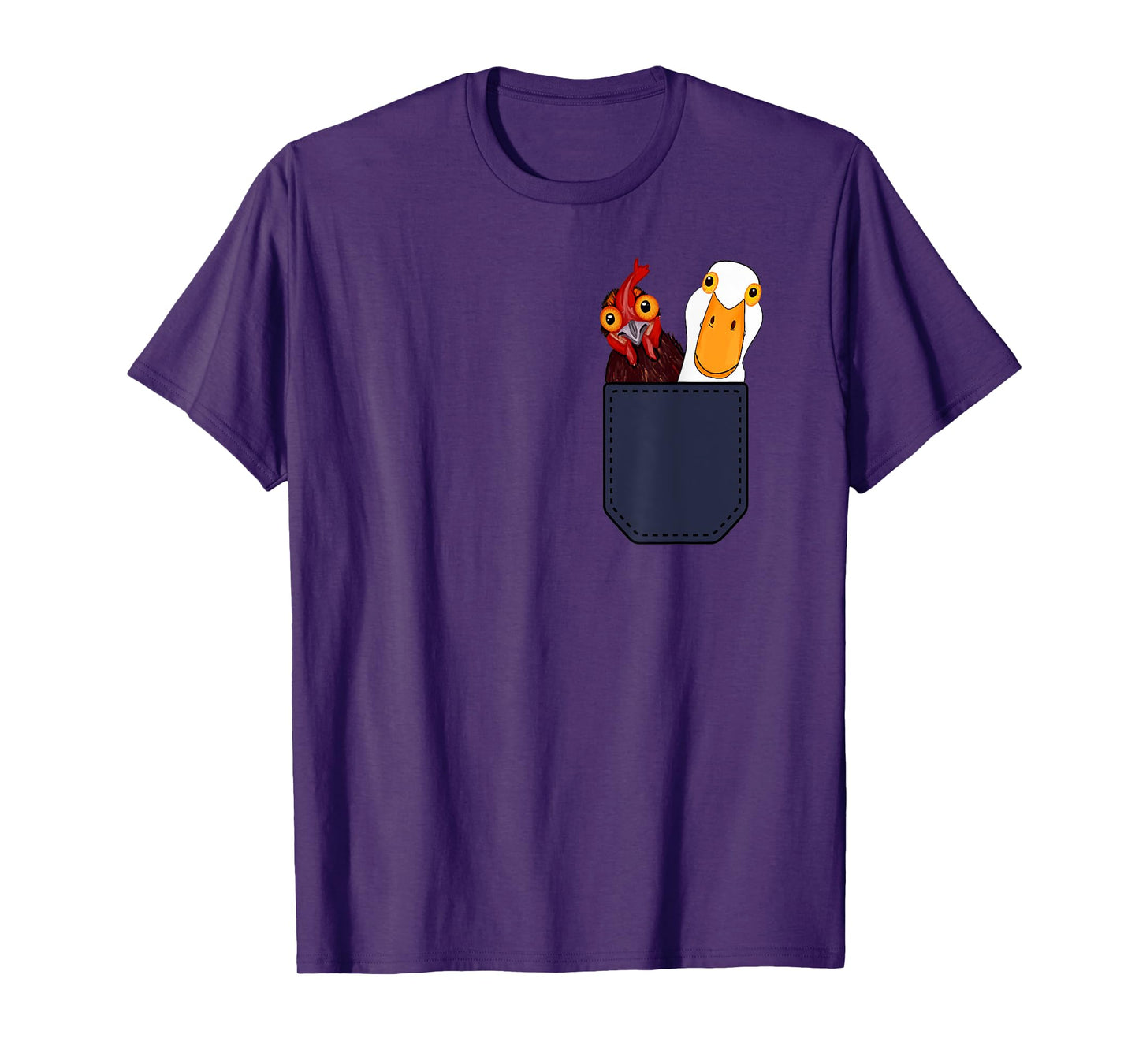 Cute Chicken and Duck in a Pocket. Chicken Farmers Animal T-Shirt