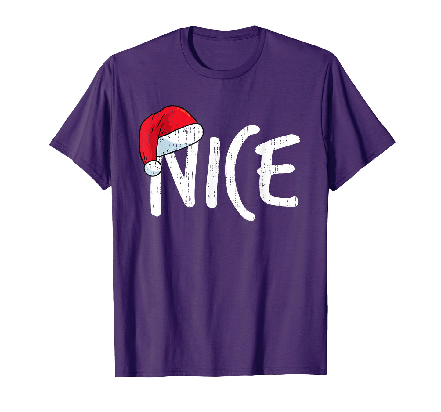 Team Naughty Nice Funny Matching Christmas Couples Costume T-Shirt