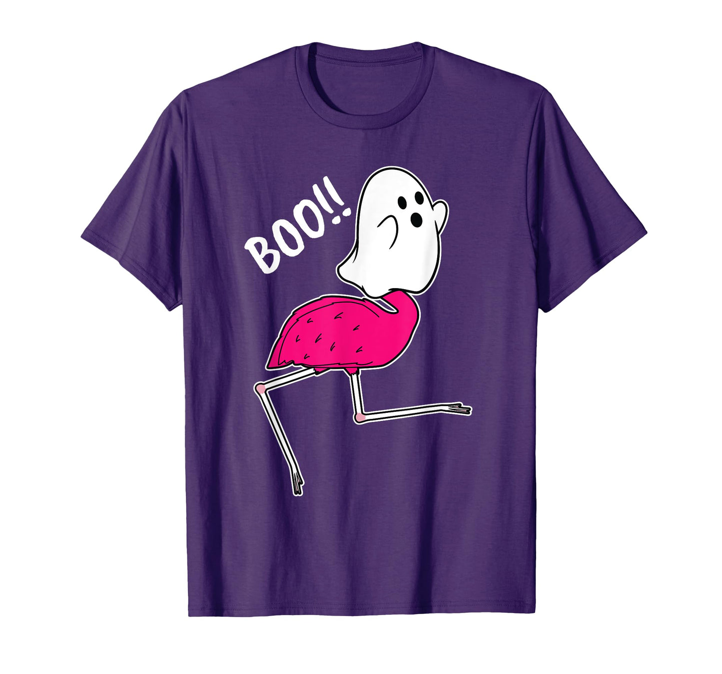 Flamingo Ghost Boo Lazy DIY Halloween Costume Funny Animal T-Shirt