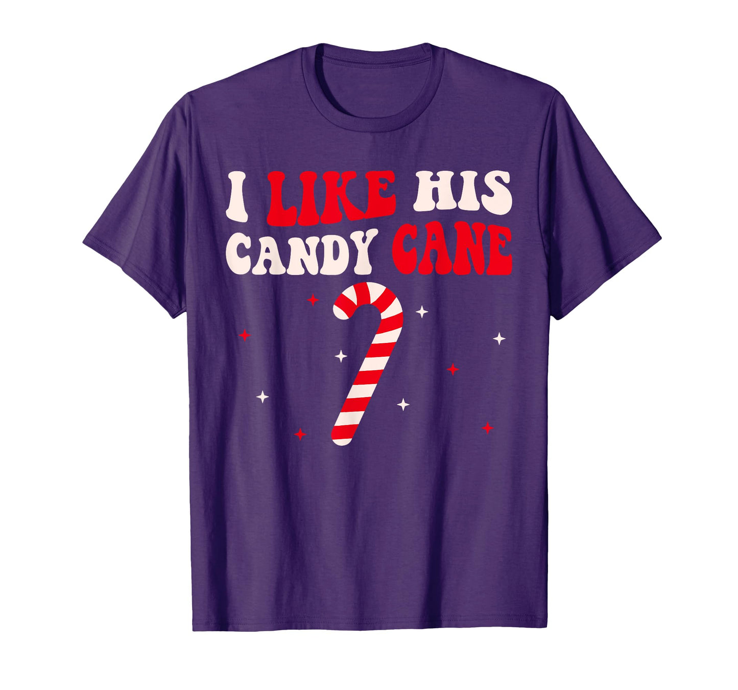 Groovy Candy Cane Funny Matching Christmas Couple Unisex-Adults Candy Cane Xmas Funny Couples Matching Christmas T-Shirt