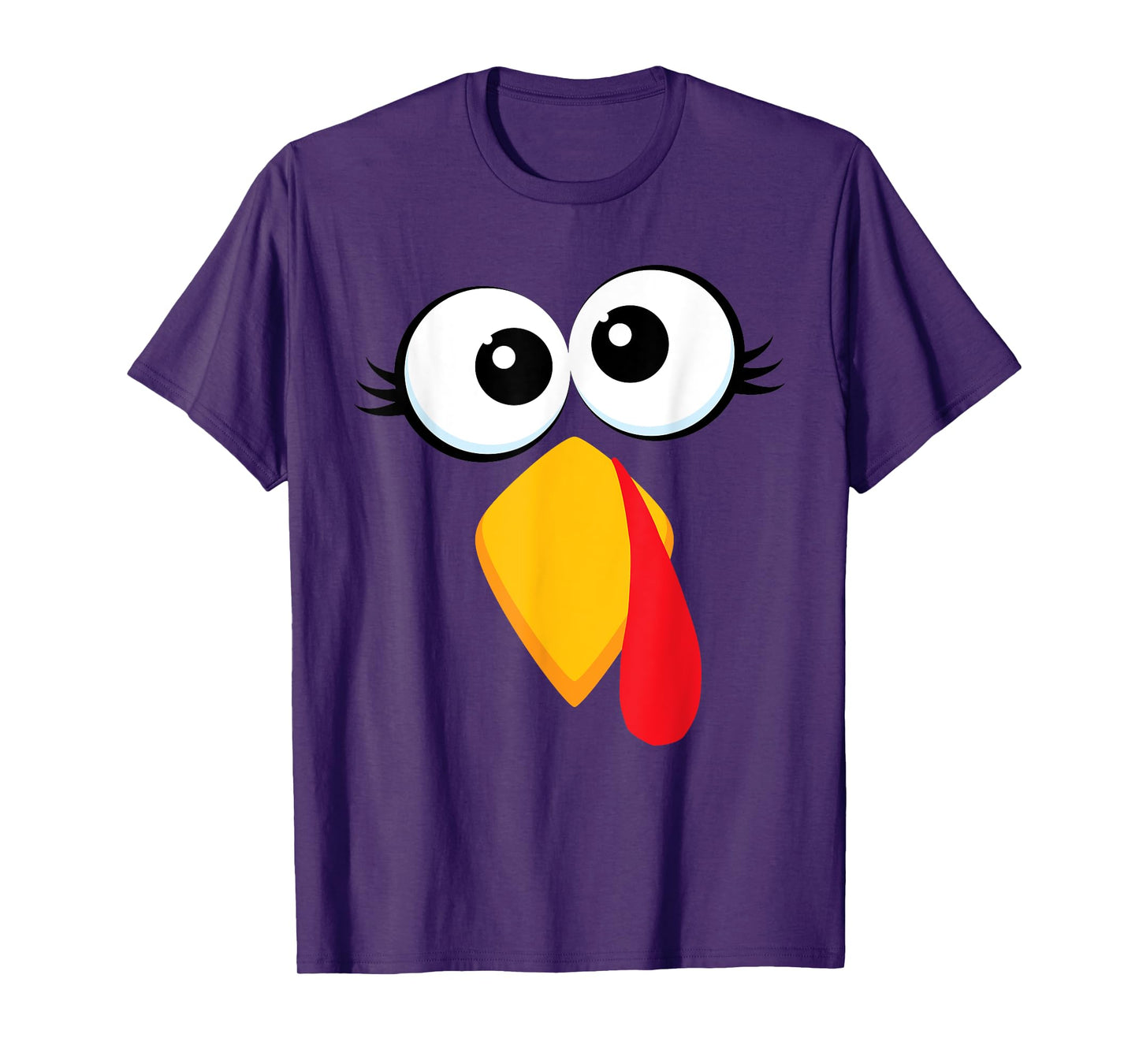 Funny Turkey Face Thanksgiving Cute Boys Girls Chicken Face T-Shirt