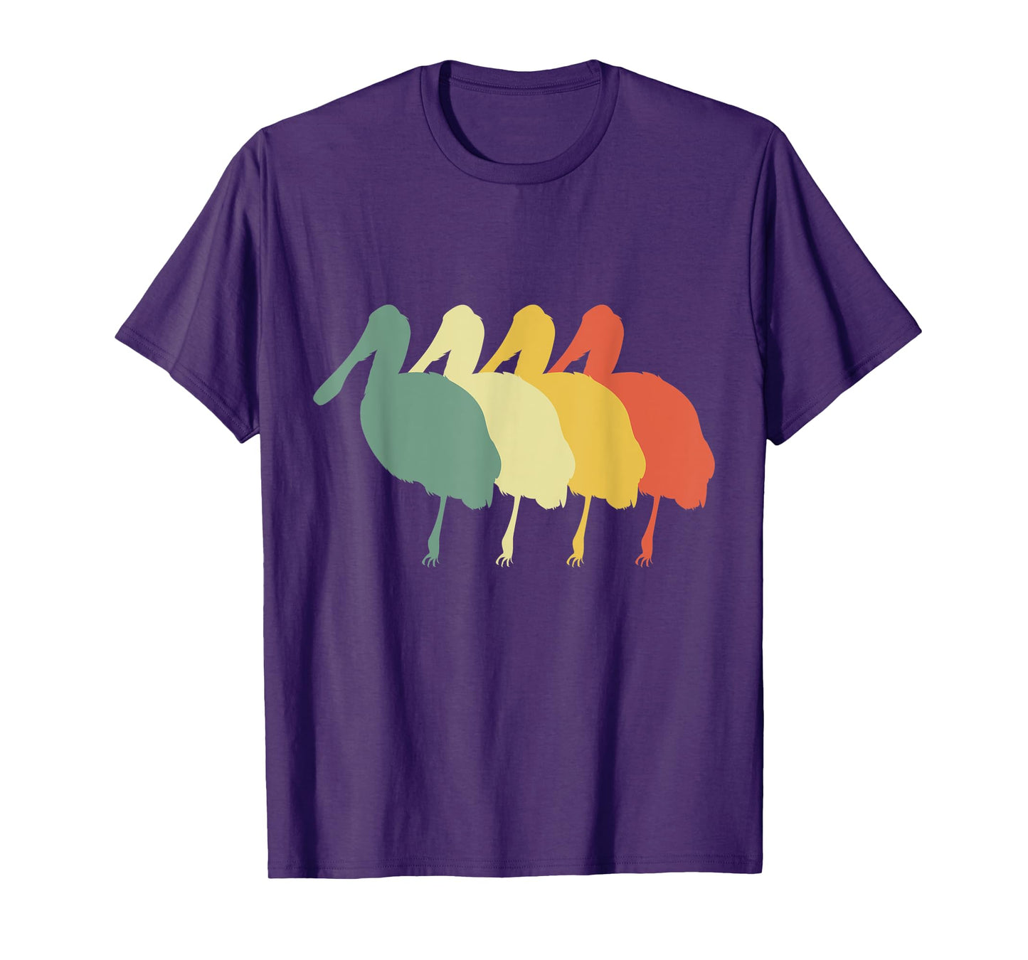 Retro Roseate Bird Vintage Roseate Bird Silhouette Bird T-Shirt