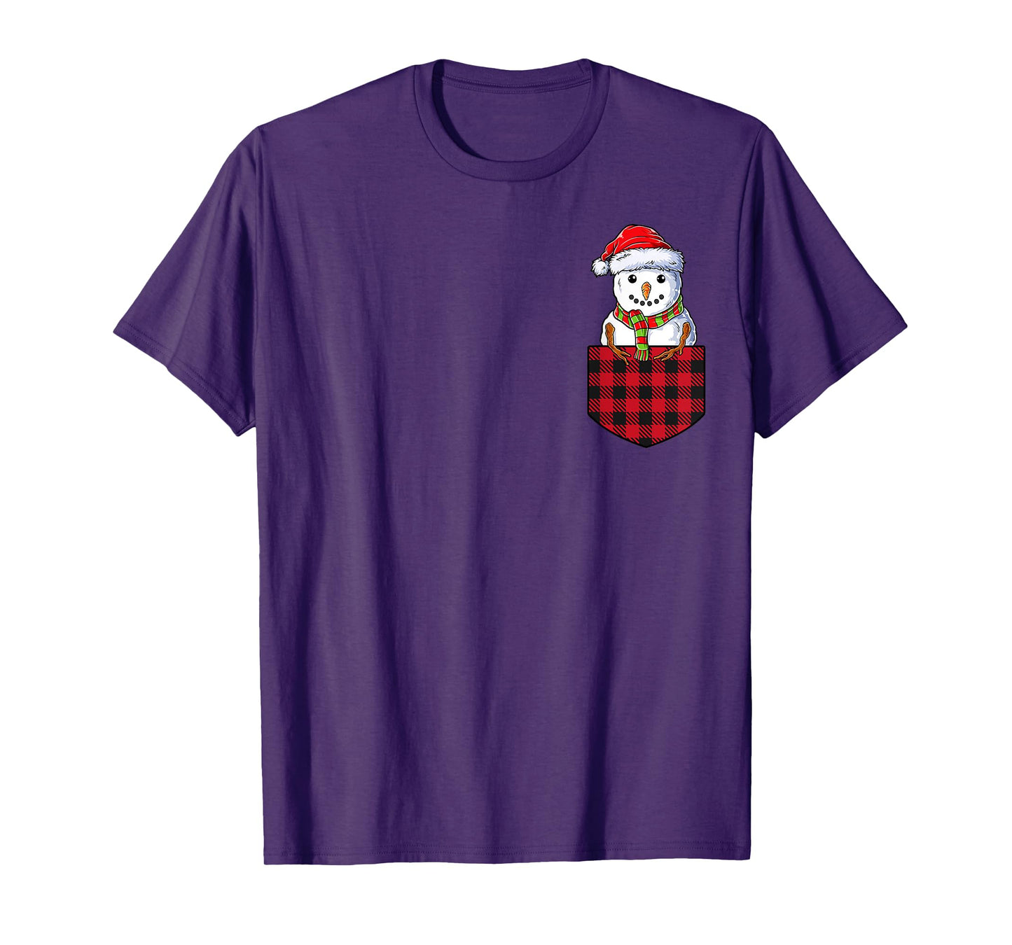 Snowman In Pocket Funny Christmas Kids Boys Girls Xmas T-Shirt