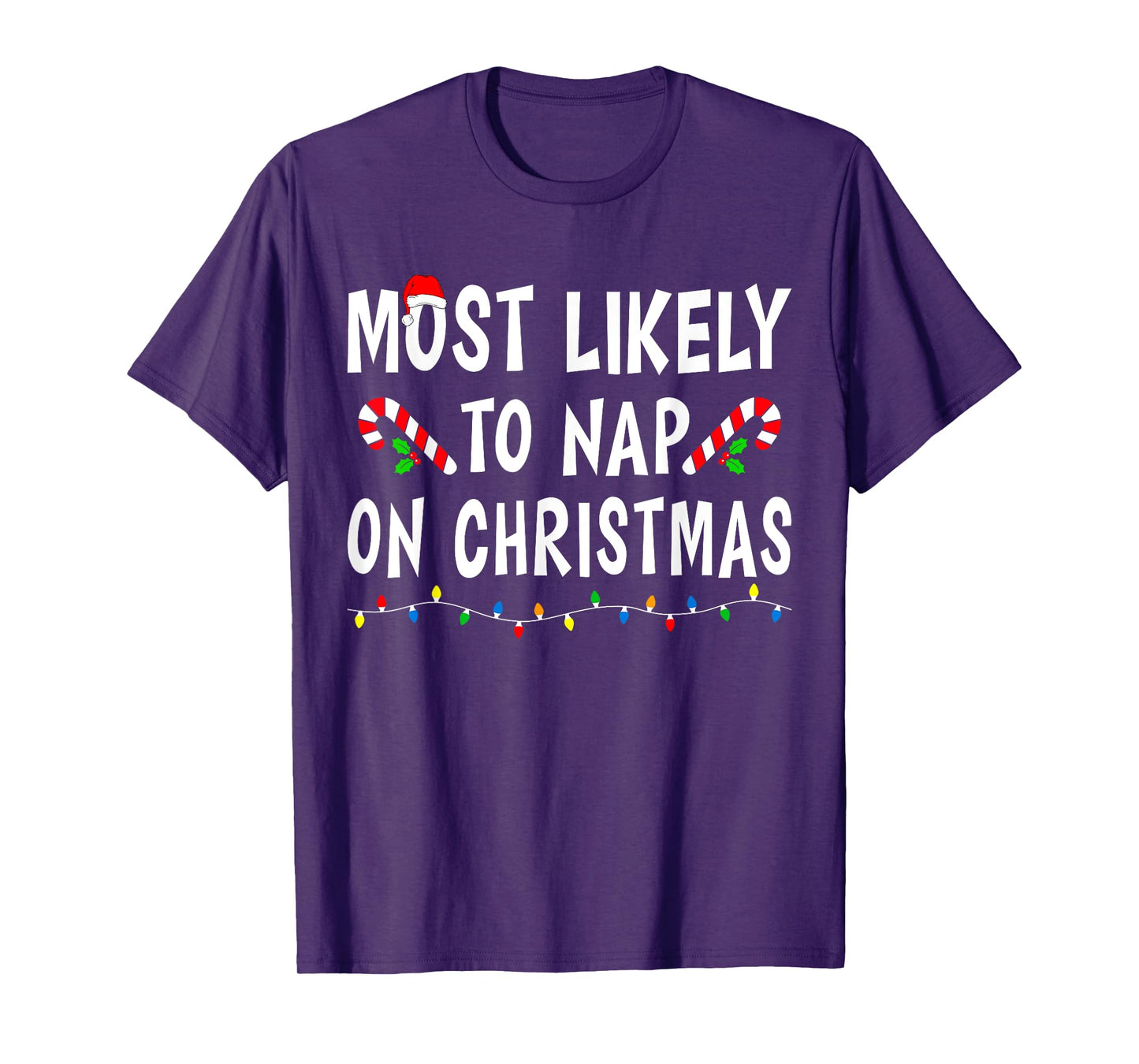 Most Likely To Nap On Christmas Family Matching Funny Sleep T-Shirt