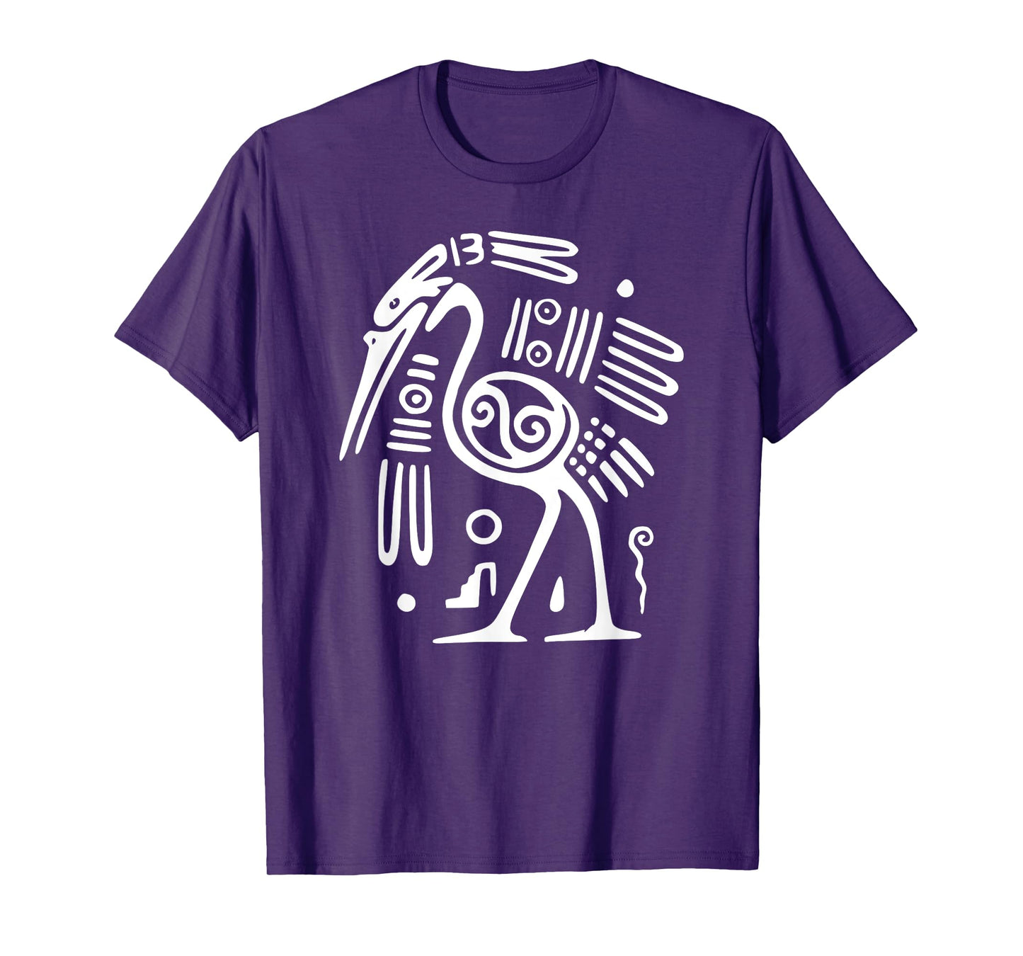 Ibis T-Shirt Ornithology White Line Drawing Bird Tee Shirt T-Shirt