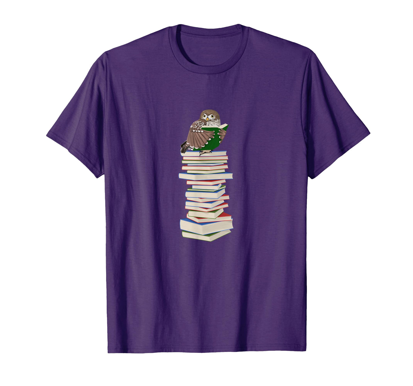Owl with Books Bird Birdlover Birdwatcher Animal Biologist T-Shirt