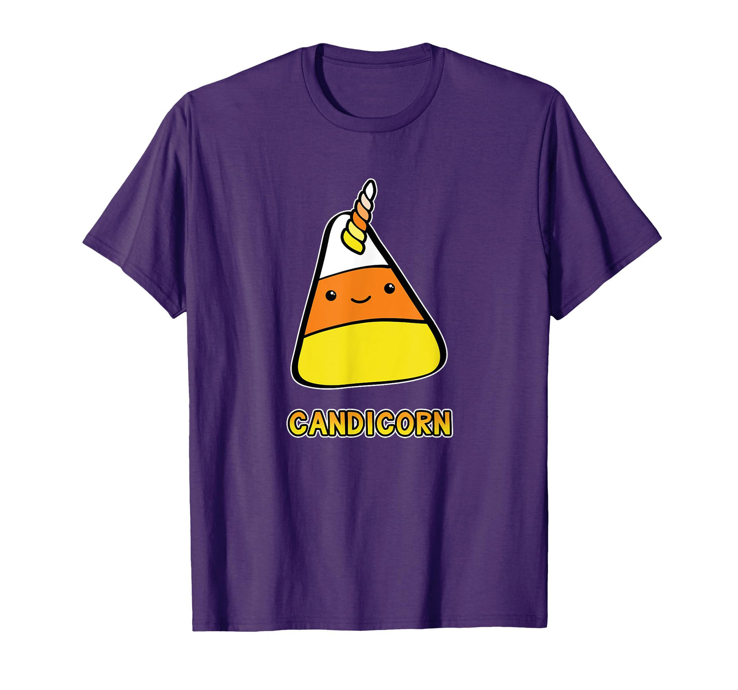 Candy Corn Kawaii Halloween Unicorn Pun Candicorn T-Shirt