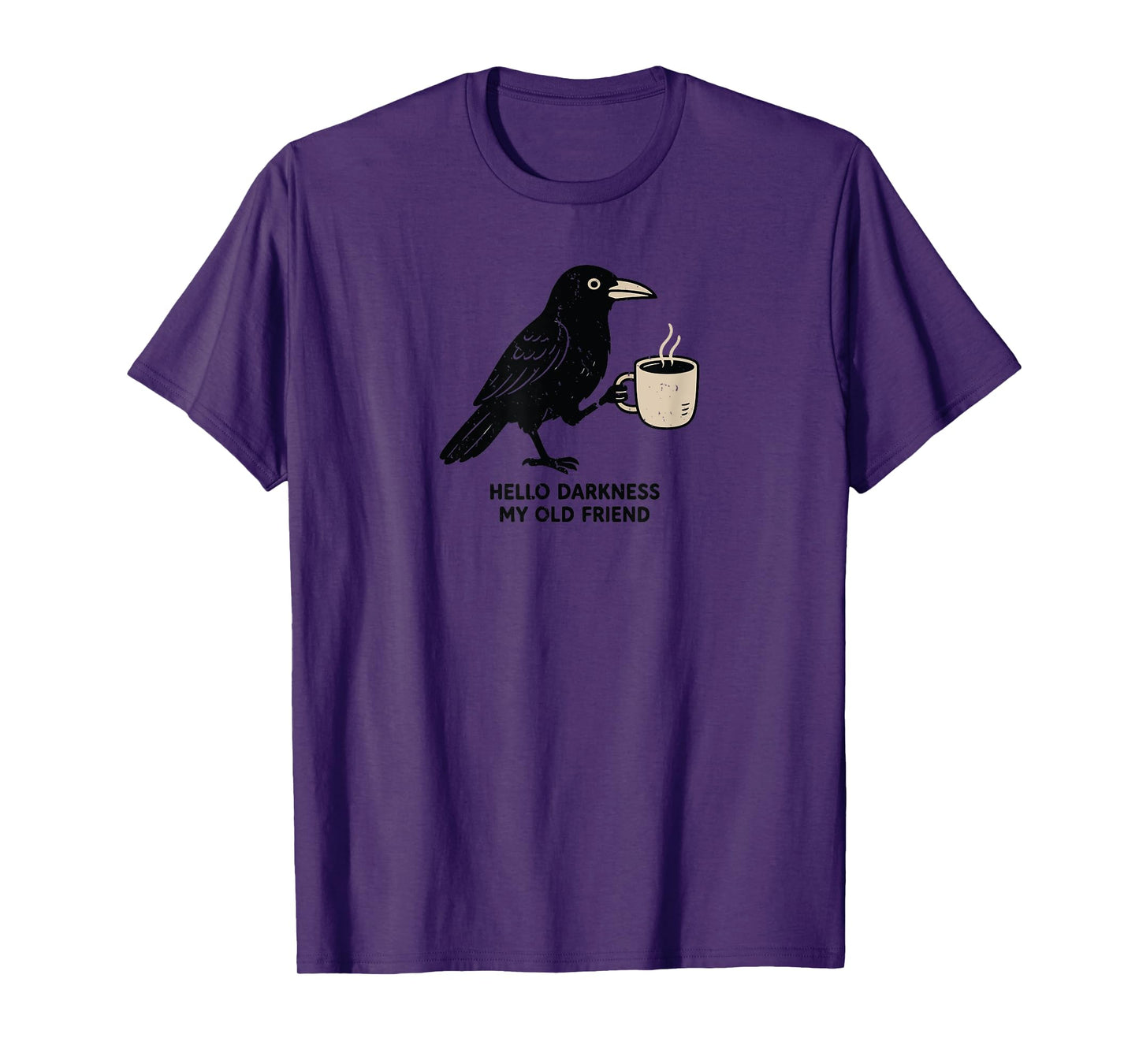 Raven Crow Coffee funny hello darkness T-Shirt