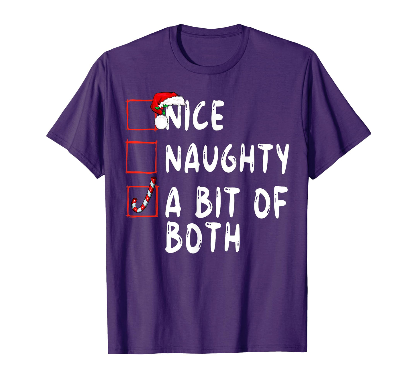 Nice Naughty A Bit Of Both Christmas Xmas Santa Claus T-Shirt