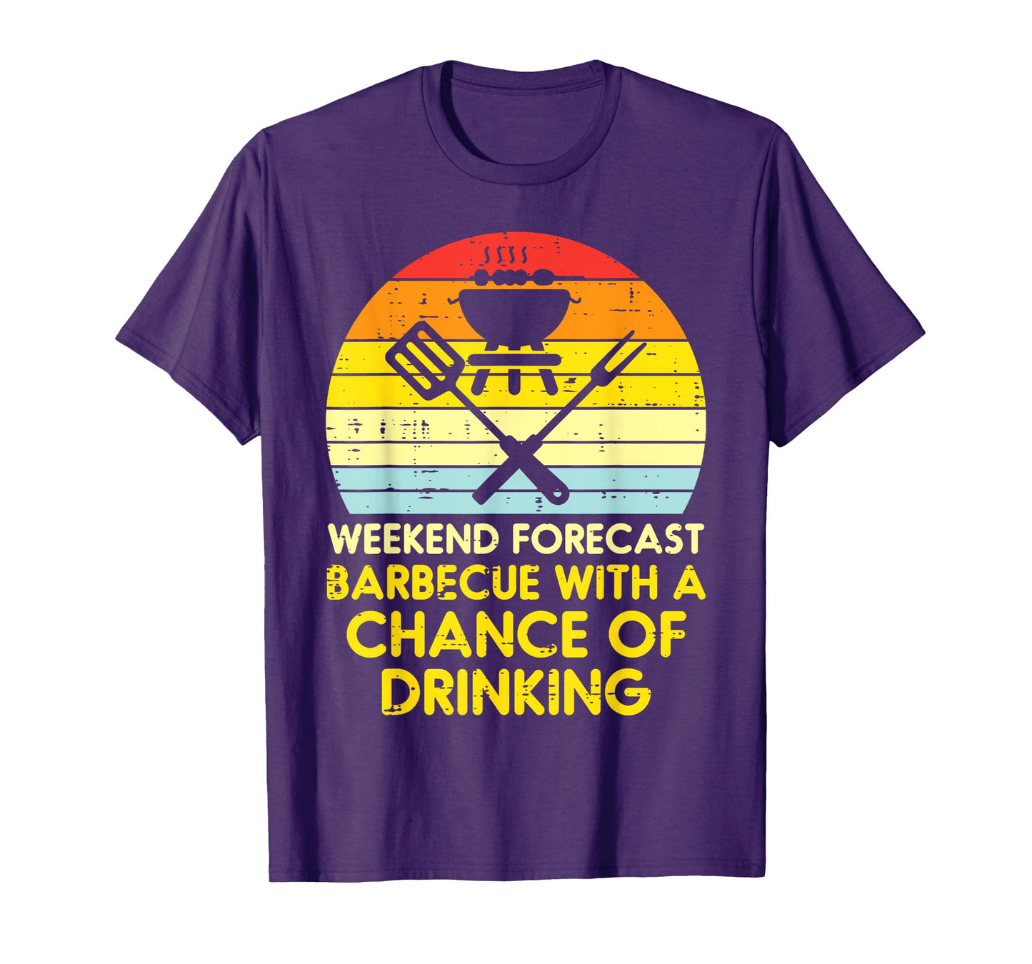 Weekend Forecast Barbecue Funny Bbq Grilling Dad Men Women T-Shirt