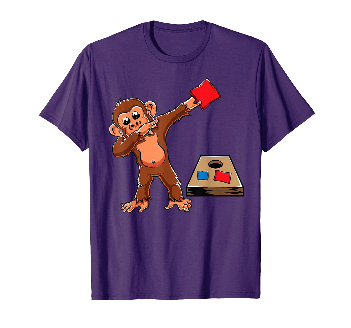 Cute Dabbing Monkey Cornhole Boys Birthday Girls Corn Hole T-Shirt