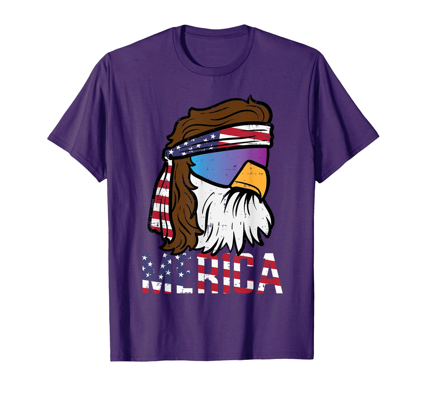 4th July Eagle Mullet Merica Flag Patriotic Men Women Kids T-Shirt