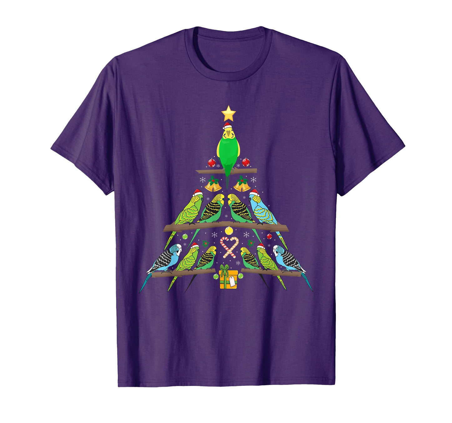 Budgie Christmas Tree Bird Christmas T-Shirt
