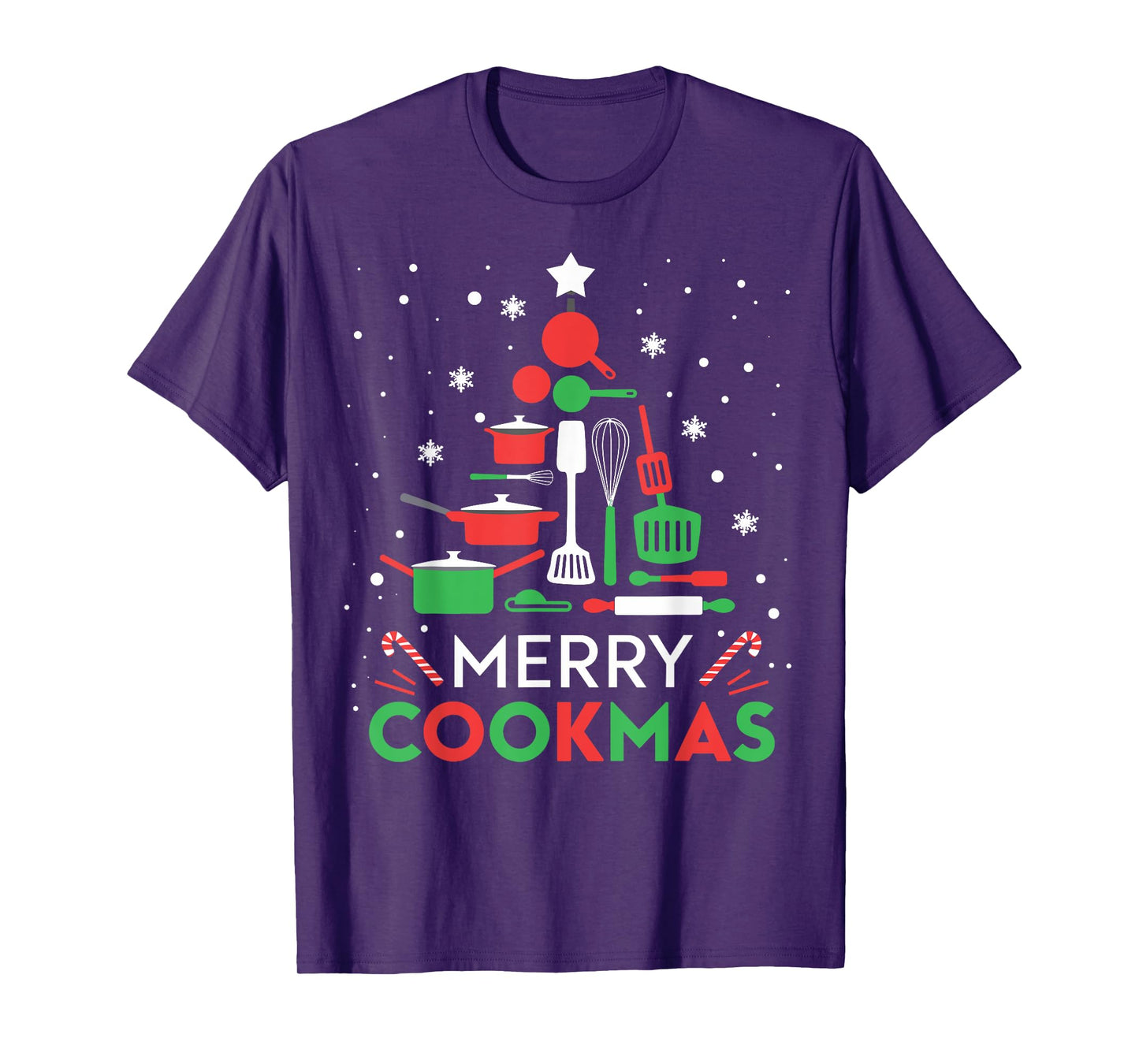 Merry Cookmas Funny Xmas Chef Cooking Christmas Tree T-Shirt