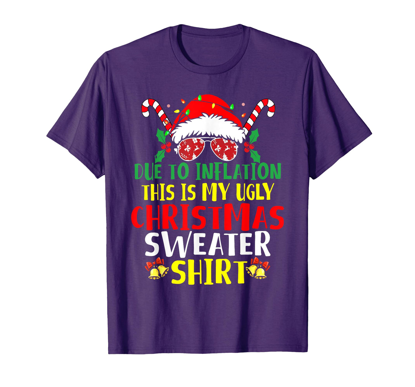 Funny Due To Inflation Ugly Christmas Sweaters For Men Women T-Shirt