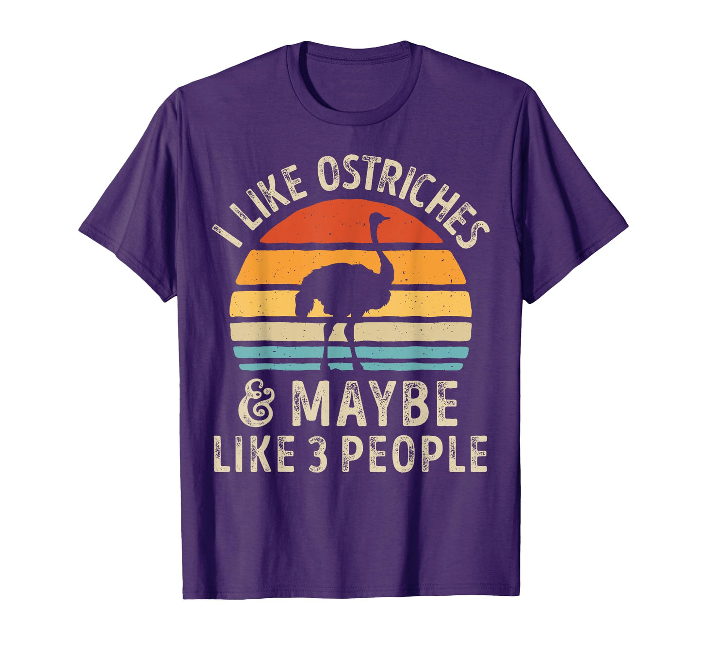 I Like Ostriches and Maybe 3 People Funny Ostrich Vintage T-Shirt
