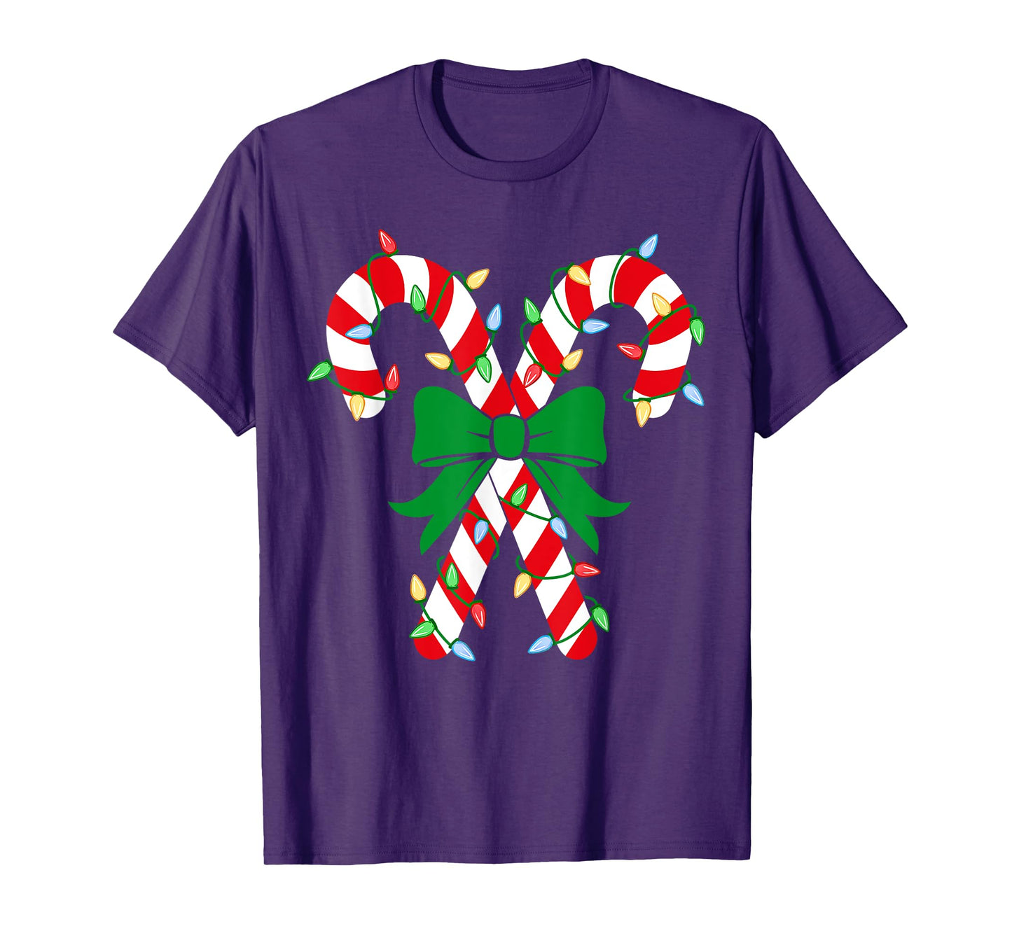 Candy Cane Crew Christmas Lights Family Matching Pajamas T-Shirt