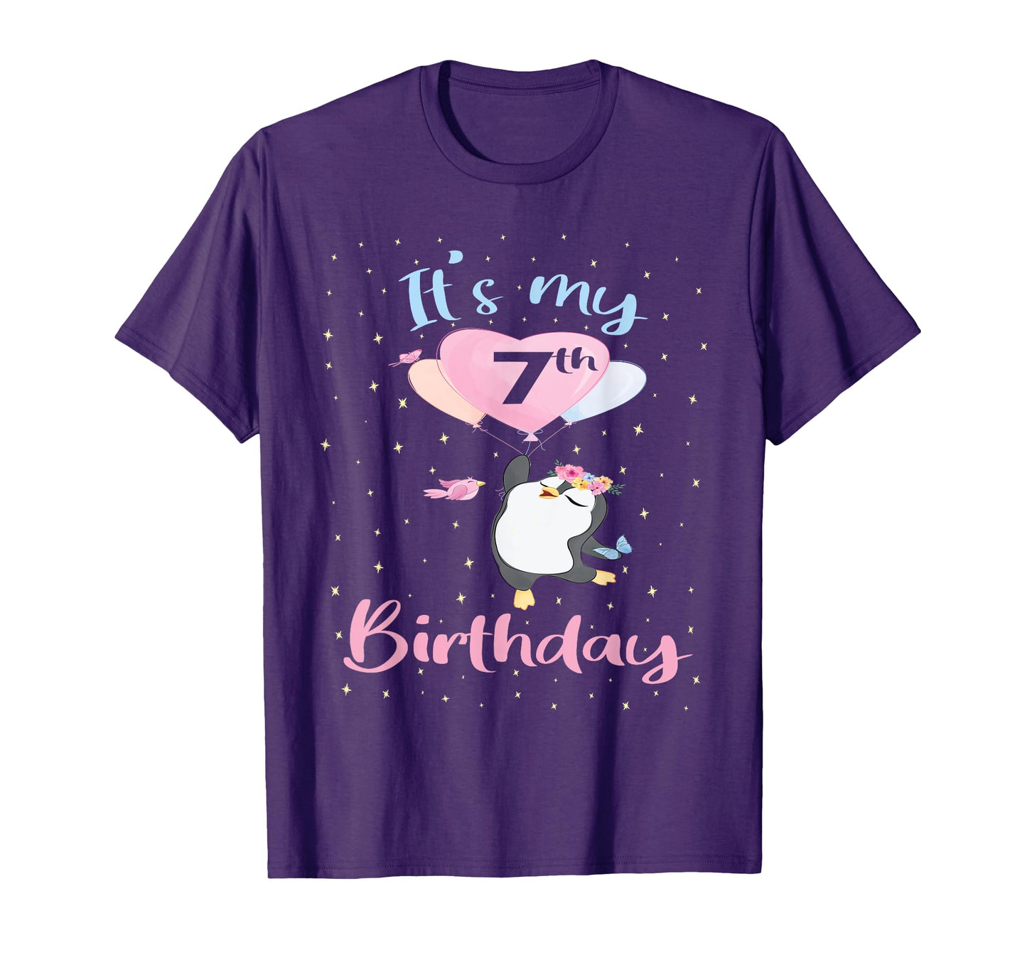 It's My 7th Birthday Penguin Girl 7 Years Old B-day T-Shirt