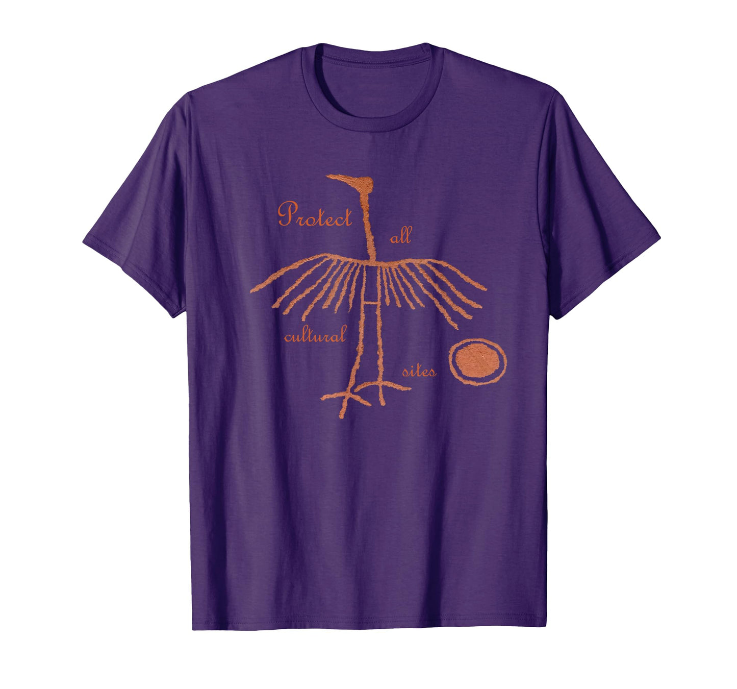 Crane Petroglyph. Protect all cultural sites. T-Shirt