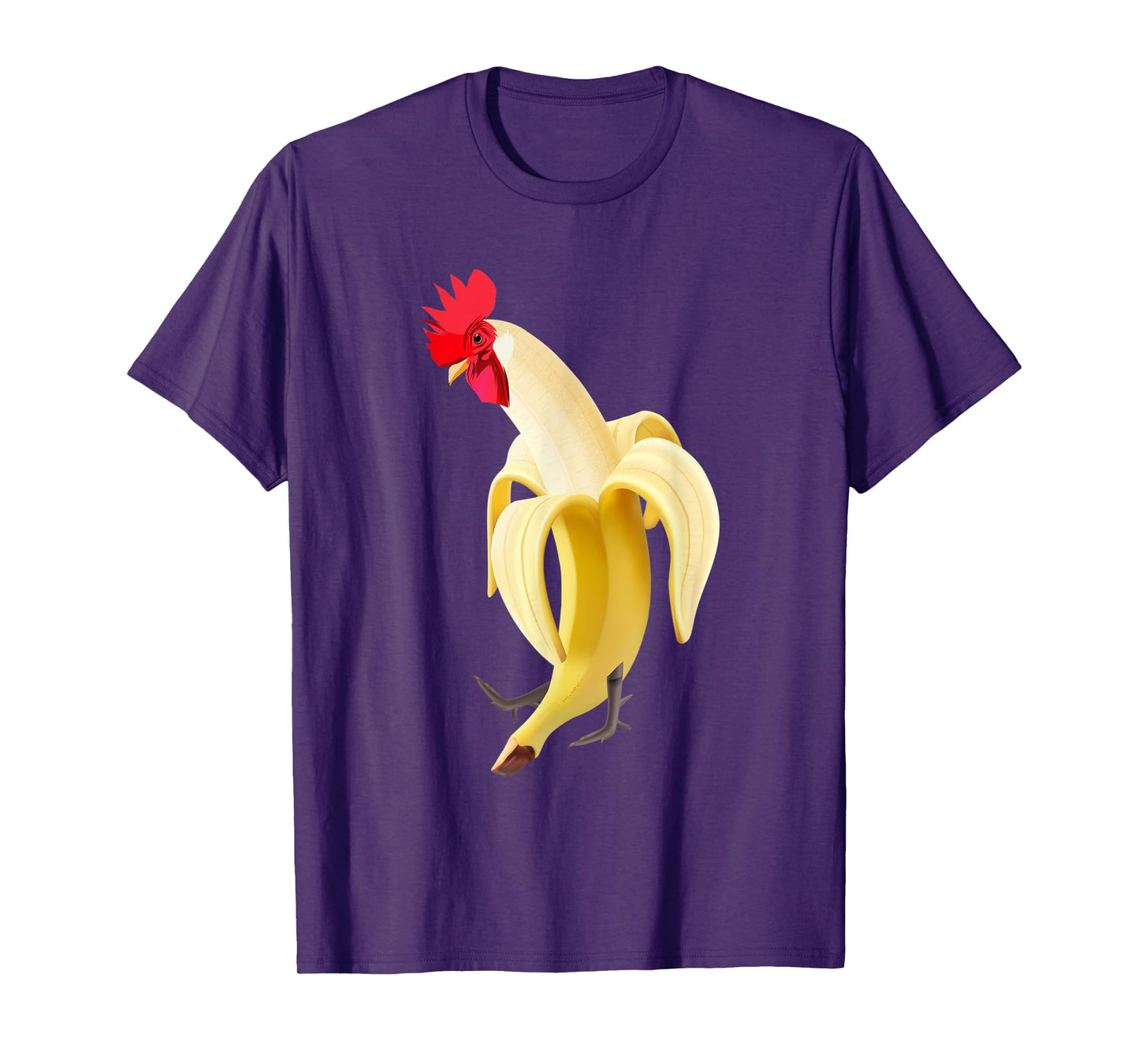 Funny Rooster Cockerel Chicken In Banana T-Shirt