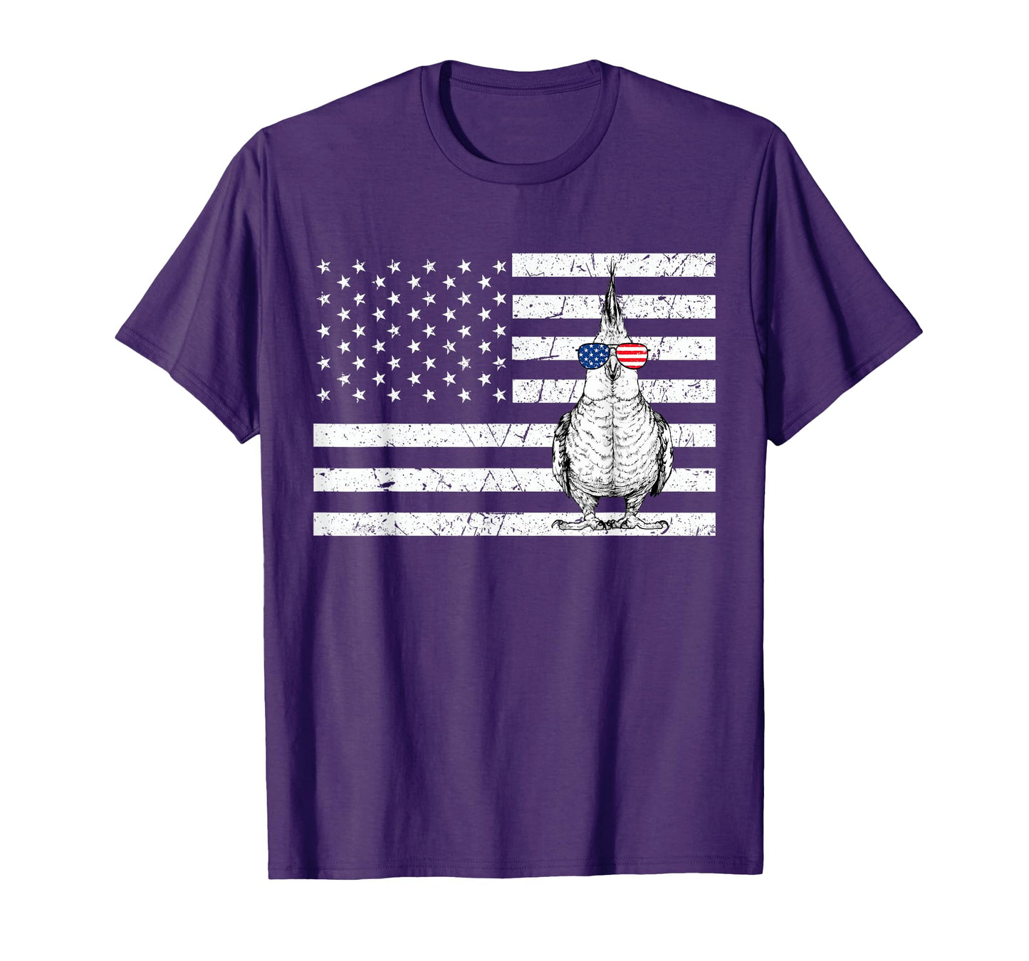 Cockatiel 4th of July Bird US American Flag Patriotic T-Shirt