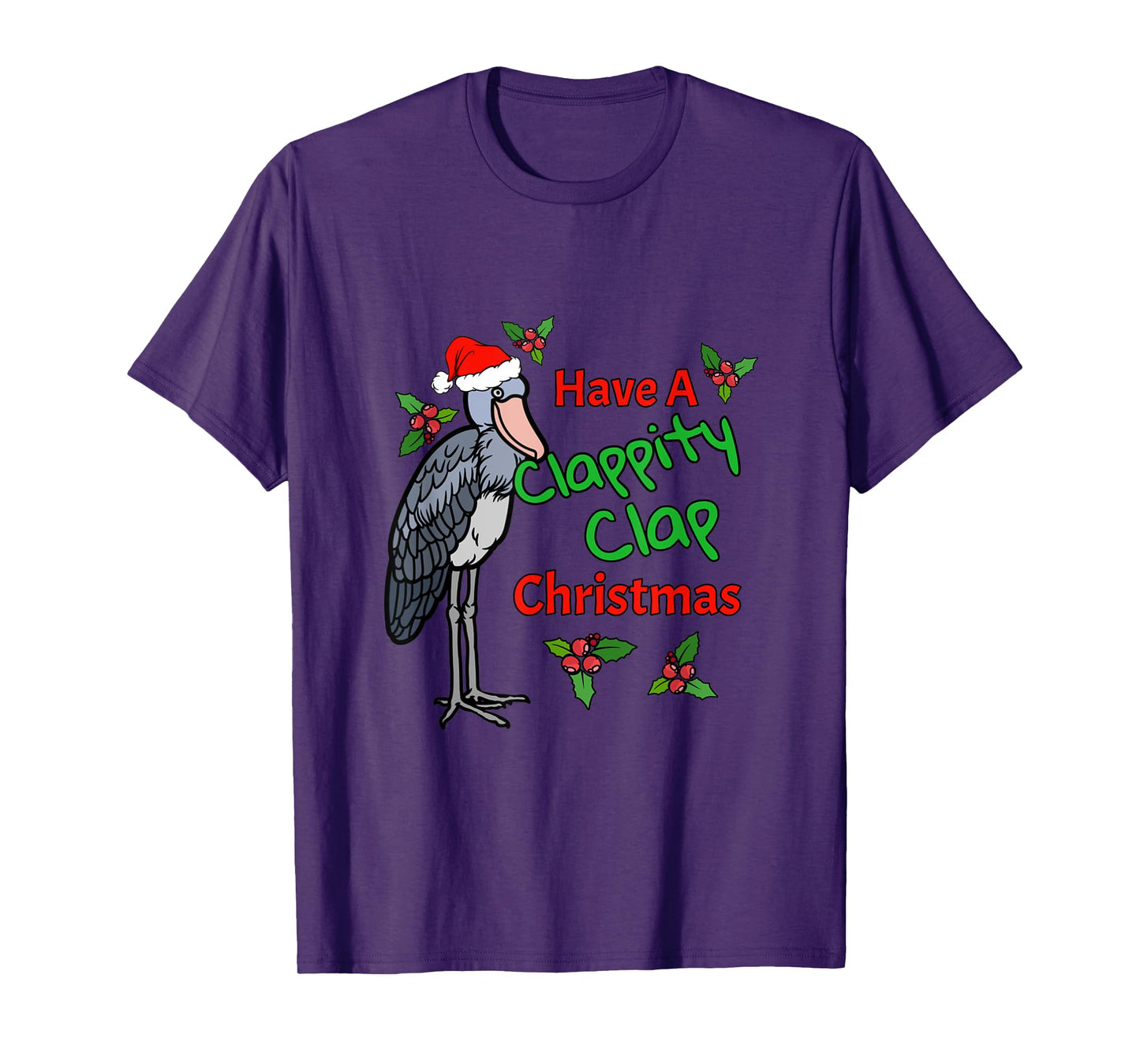 Shoebill Stork Funny Christmas Bird Animals Holiday Design T-Shirt