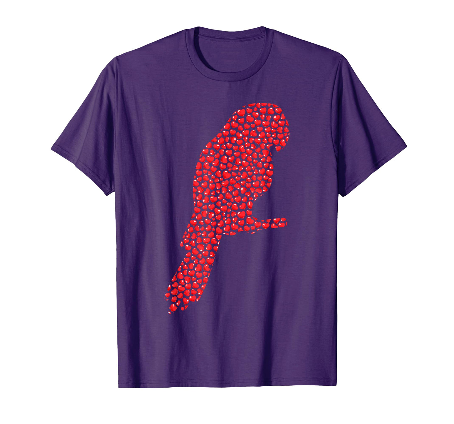 Parrot Bird Lover Heart Shape Parrot Valentine's Day T-Shirt