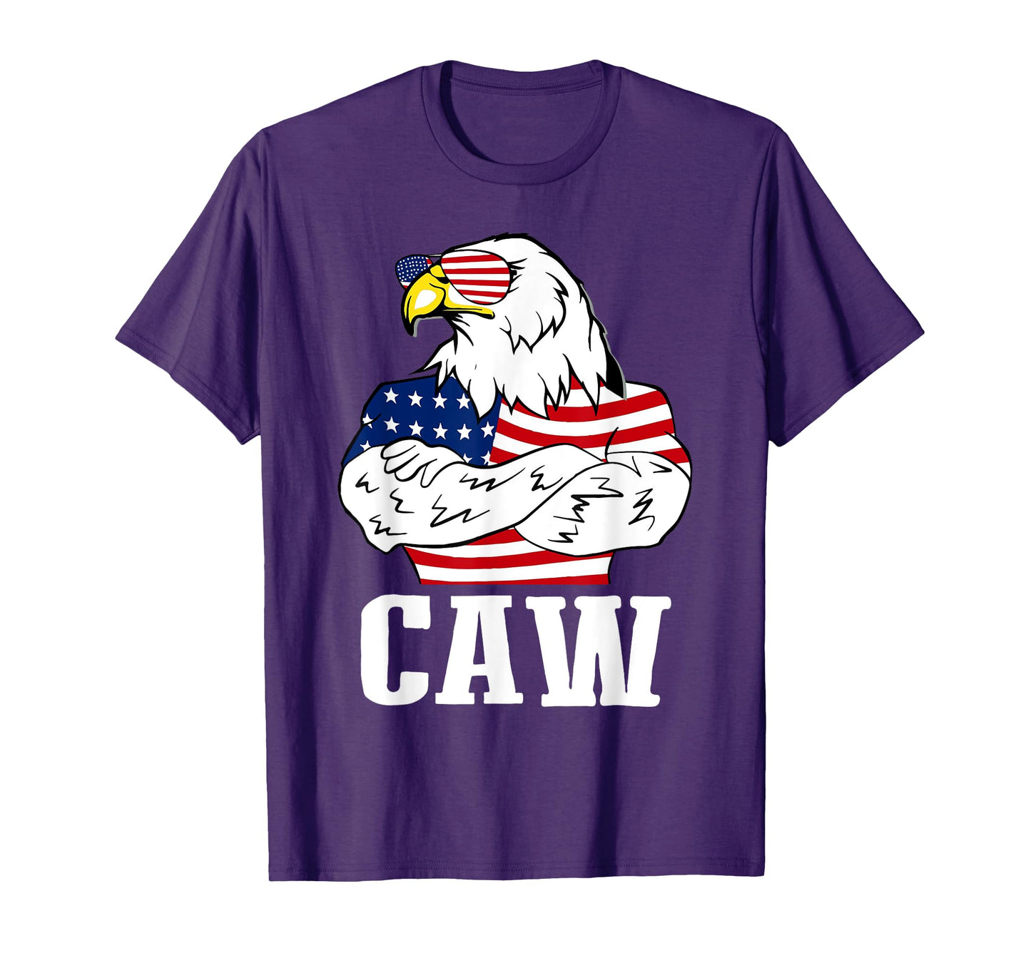 Patriotic Bald Eagle Caw 4th of July American Flag American T-Shirt for Women Men