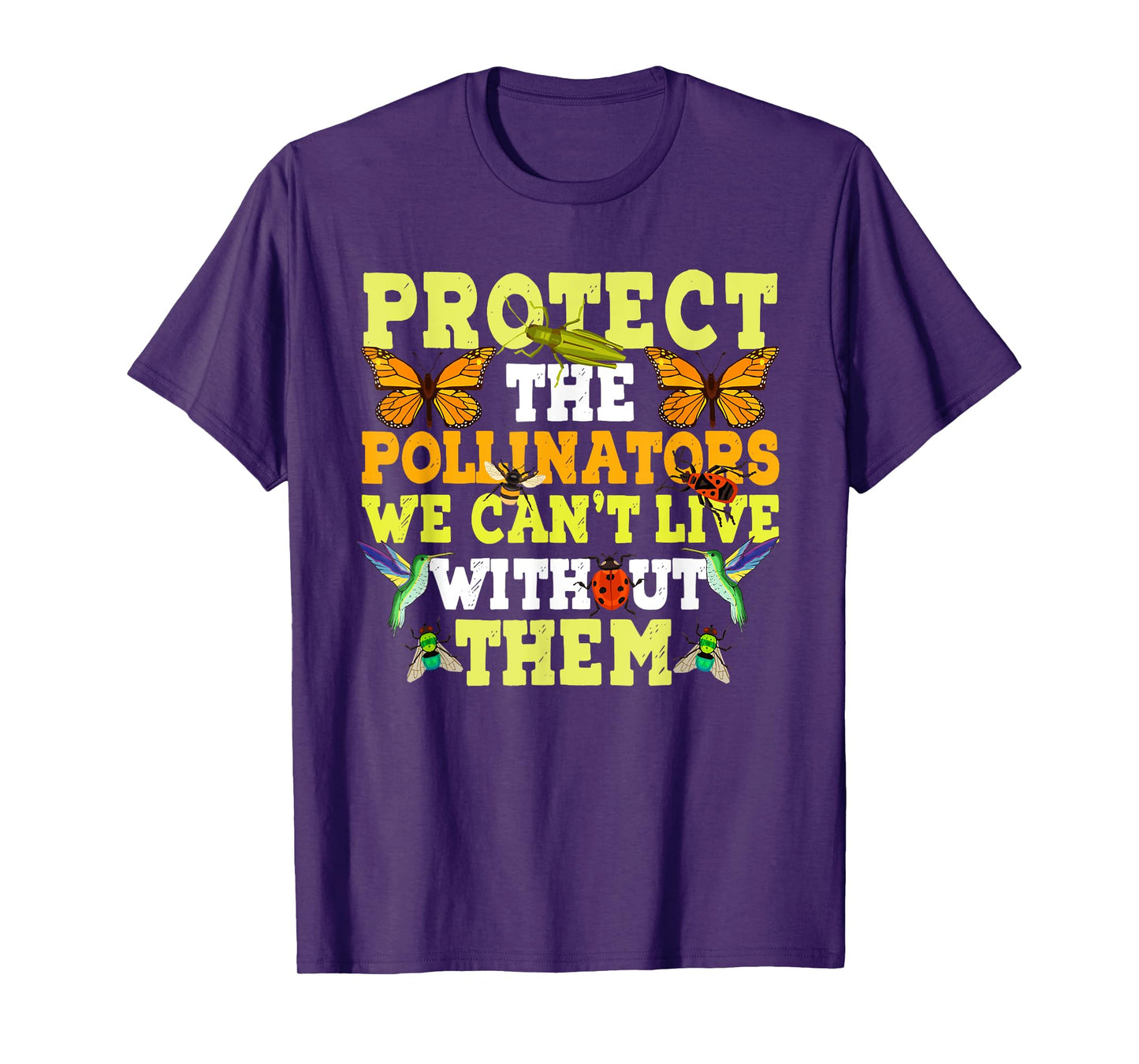 Protect the Pollinators Butterfly Bat Bees Moth Hummingbirds T-Shirt