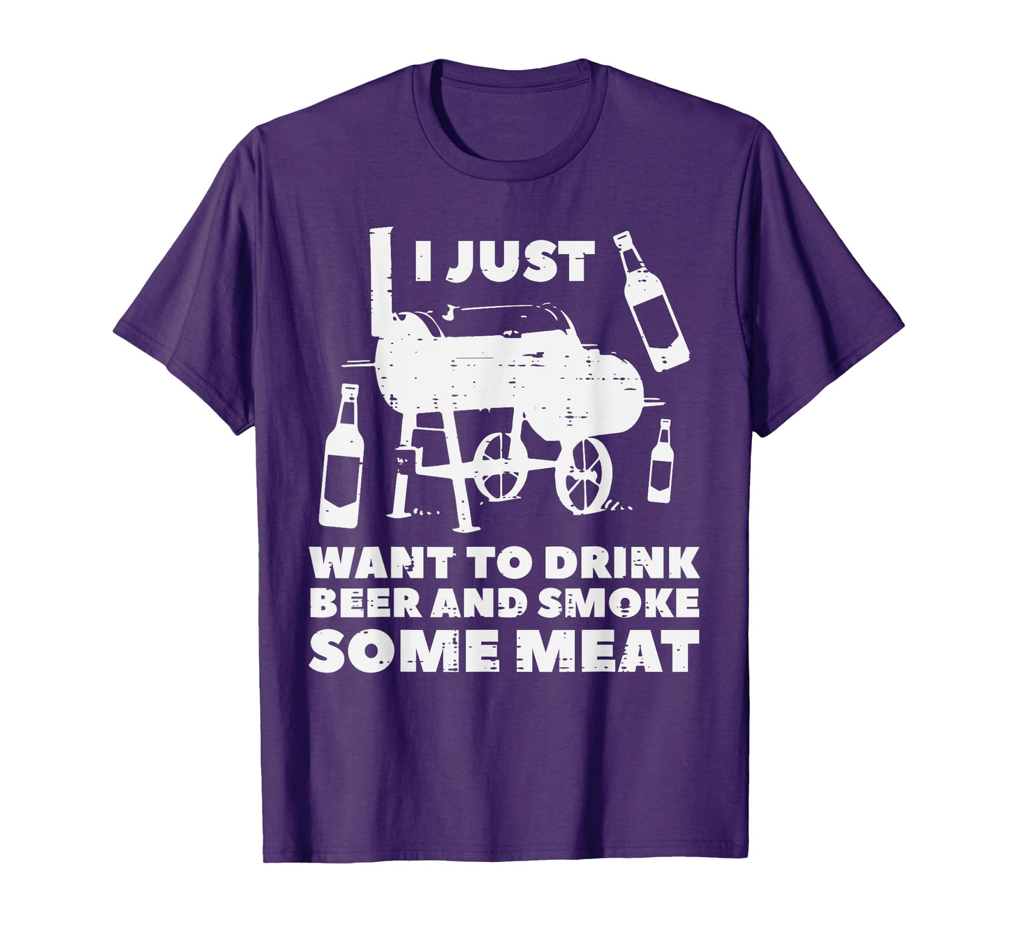 Just Want To Grill Some Meat Fun Bbq Barbecue Grill Dad Men T-Shirt