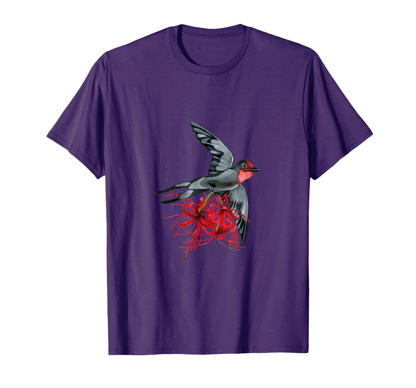 Swallowtail in flight with red spider lilies bird wings air T-Shirt