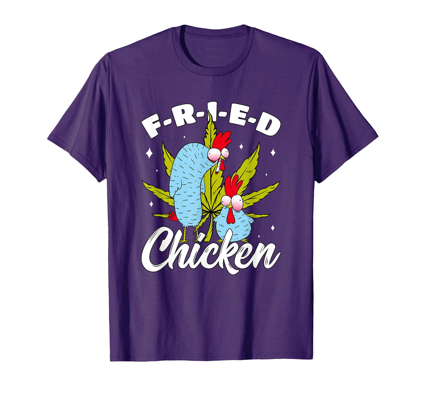 Cannabis Stoner Fried Chicken Smoking Weed Joint Chicken Pun T-Shirt