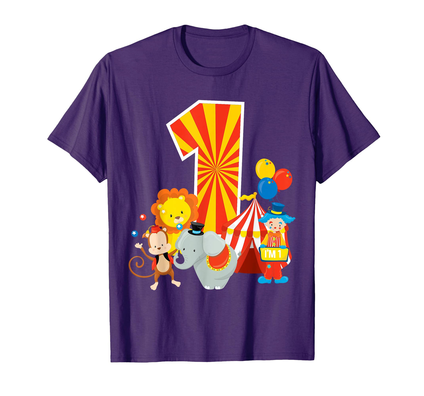 1st Birthday Shirt Boys Girls Circus Theme Birthday Party T-Shirt