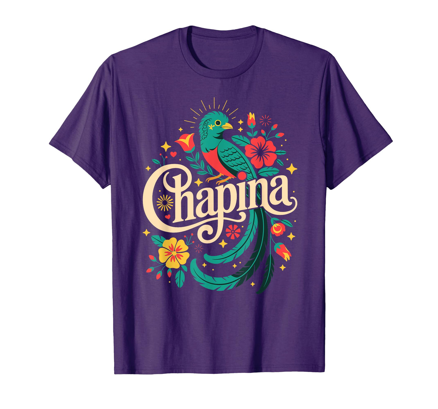 Chapina Guatemalan Pride Design with Quetzal Bird T-Shirt