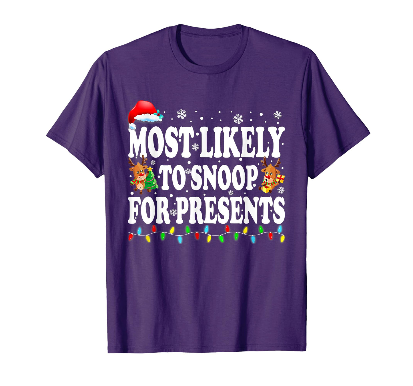 Most Likely To Snoop For Presents Family Christmas Pajamas T-Shirt