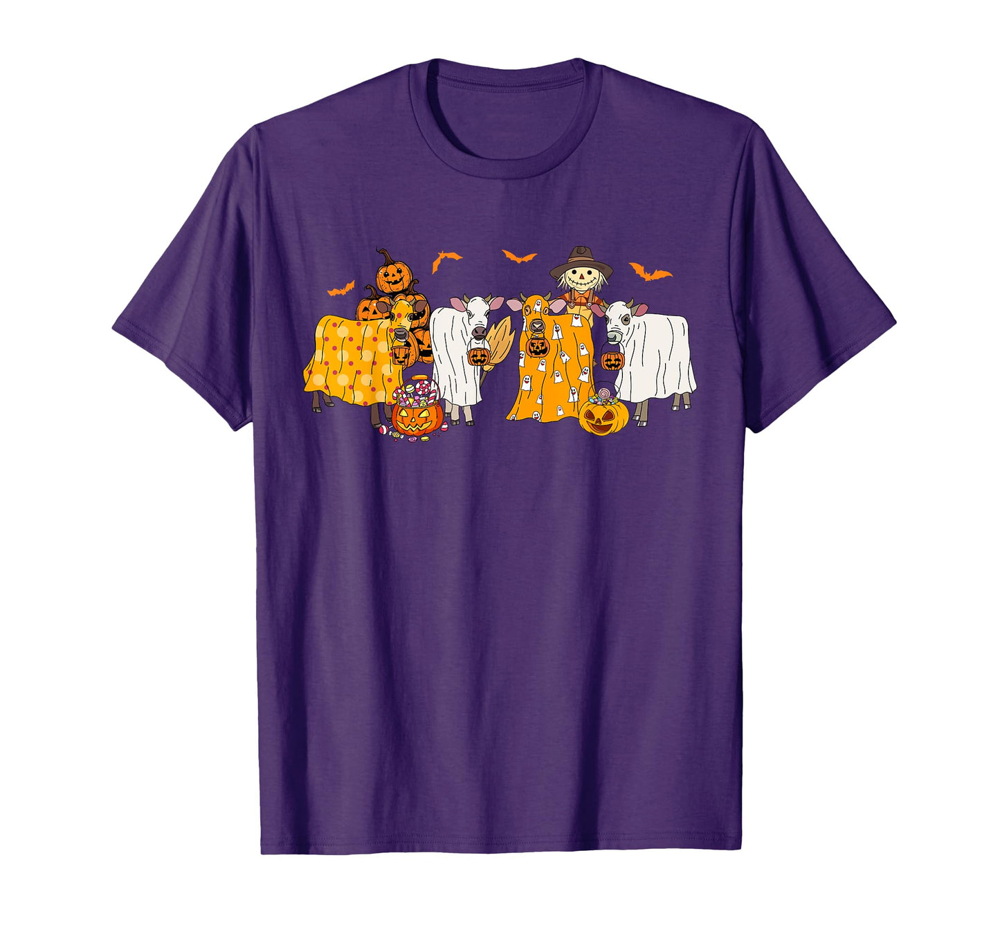 Cow Dressed As Ghost Farm Animal Spooky Season Halloween T-Shirt
