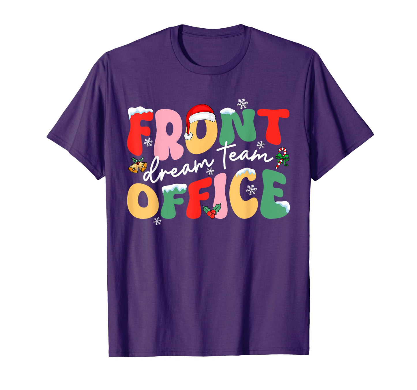 Front Office Dream Christmas Team Santa Hat Xmas Holiday T-Shirt