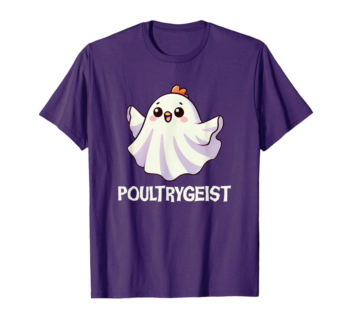 "Poultrygeist" Funny Spooky Cute Boo Chicken Ghost Pun T-Shirt