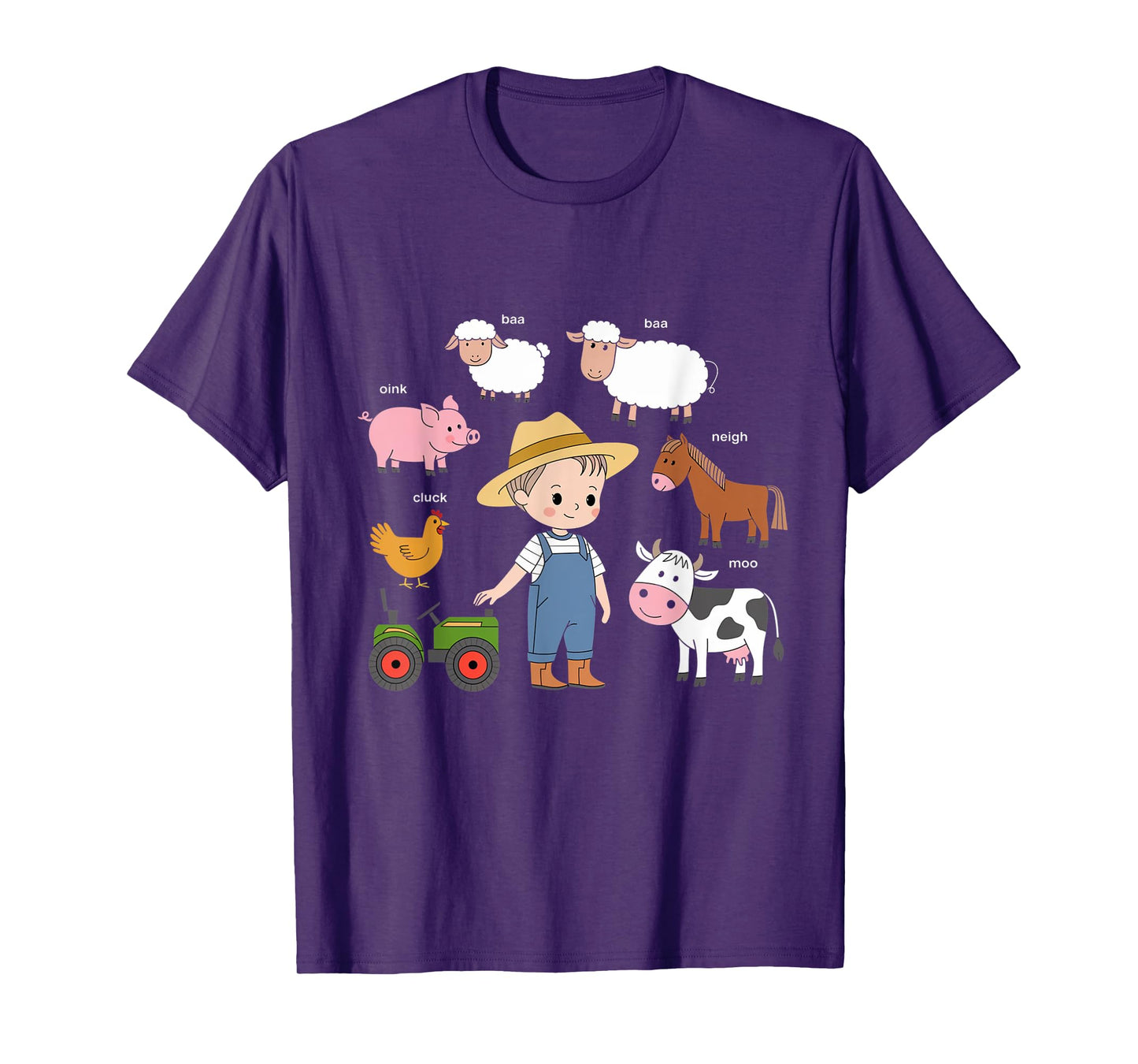 Farm Animals Sounds Oink Baa Neigh Cluck Moo Toddler Farmer T-Shirt