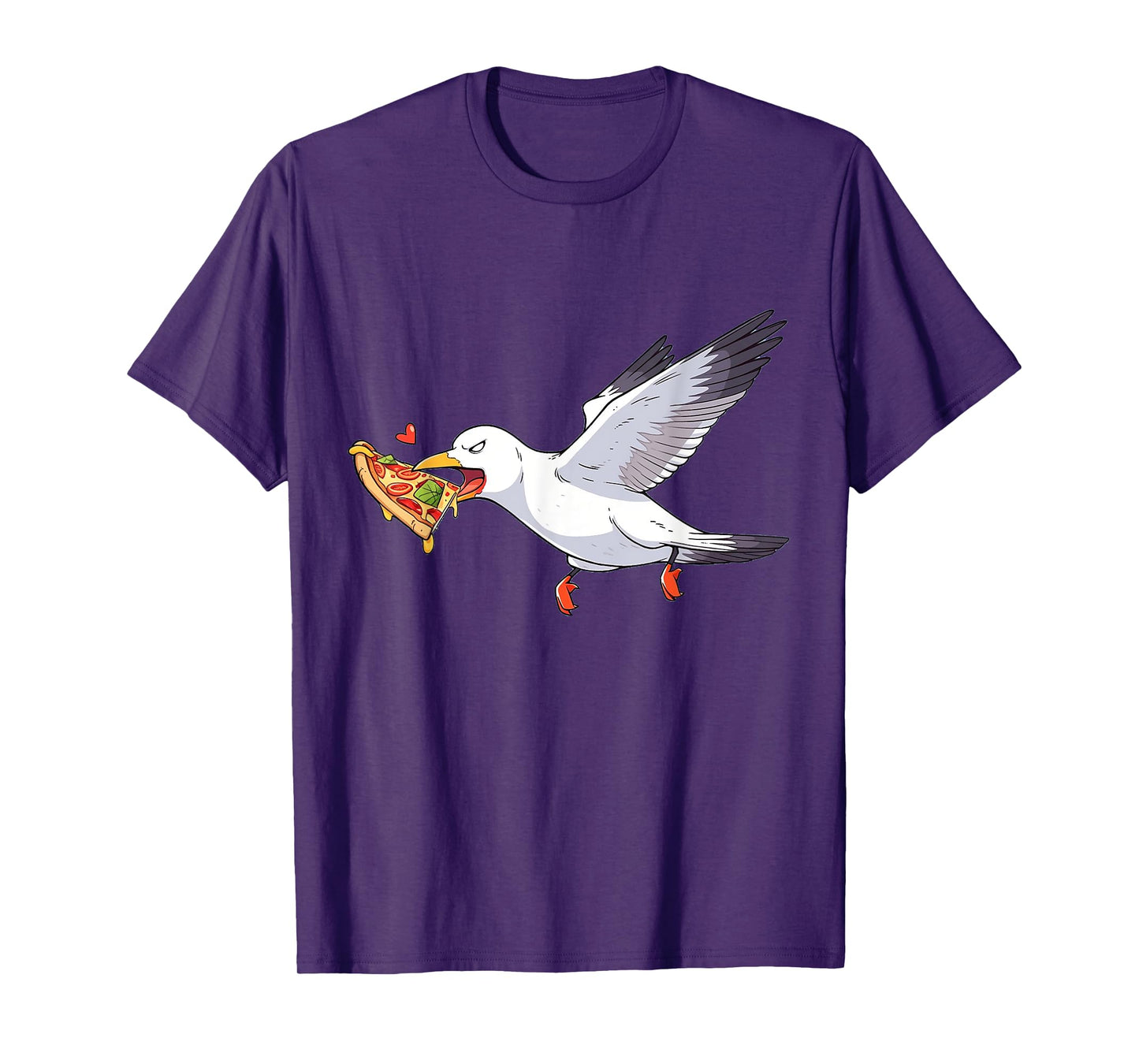 Cranky Seagull Funny Shirt Beach Birds Stealing Pizza Summer T-Shirt