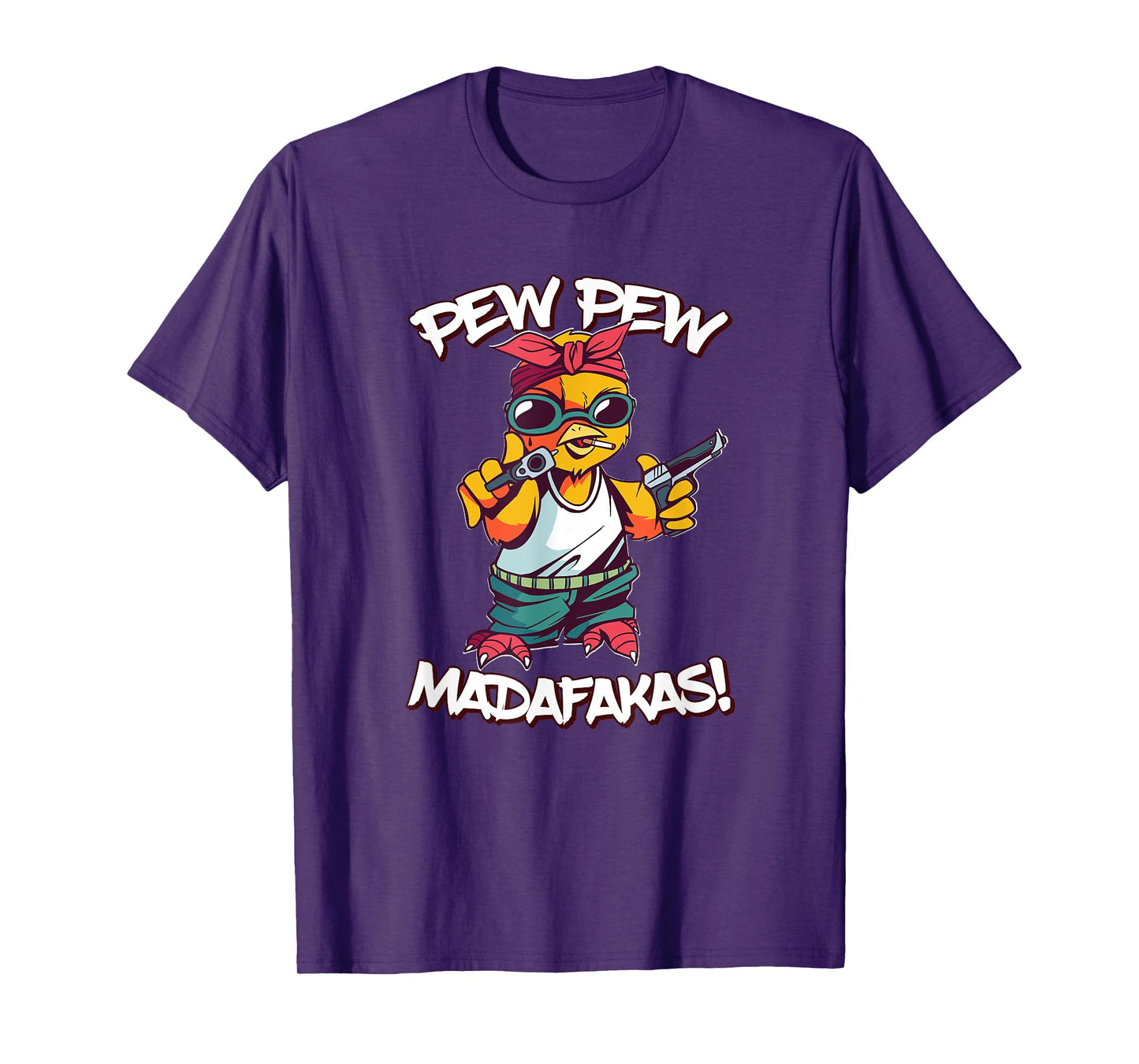 Pew Pew Madafakas! Retro funny crazy chick gangster T-Shirt