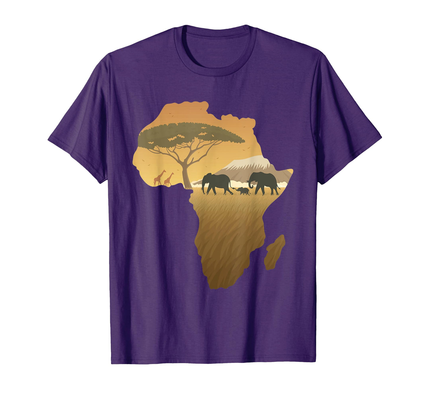Africa T-Shirt Elephant Map Dad South Animal Big Five Safari T-Shirt