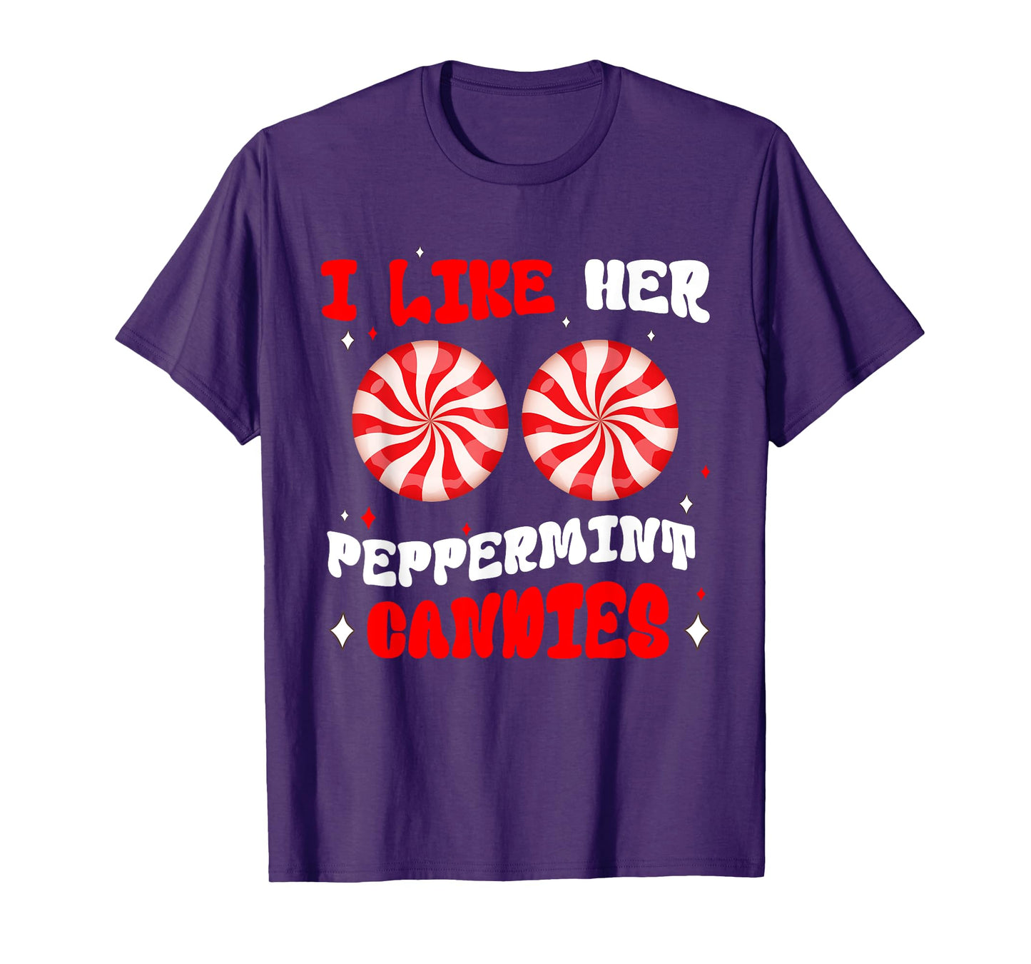 Couples Matching Christmas I Like Her Peppermint Candies T-Shirt