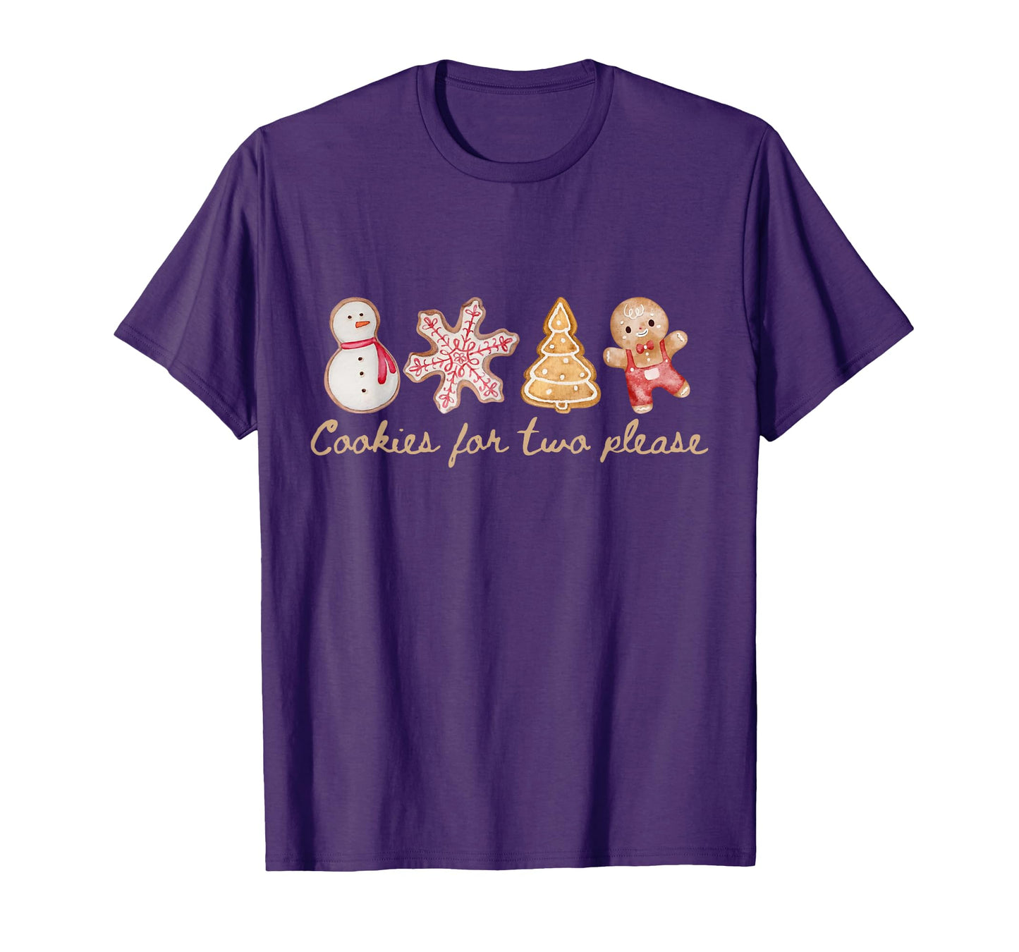 Funny Vintage Cookies For Two Please Pregnancy Mom Christmas T-Shirt