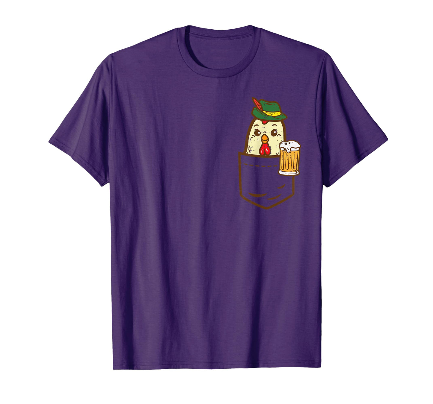 Pocket Chicken Oktoberfest Bavarian Farmer German Men Women T-Shirt